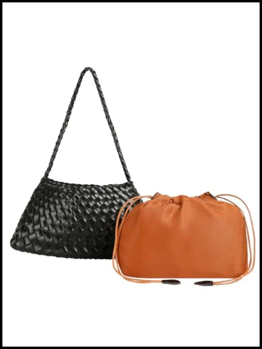 Woven Hobo Handbag Shoulder Tote Purse Drawstring Pouch